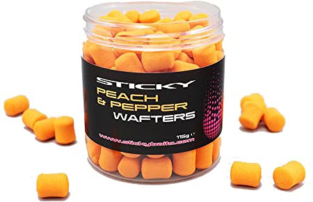 Peach and Pepper - Dumbell Wafters - 12mm - 115g Tub - Sticky Baits