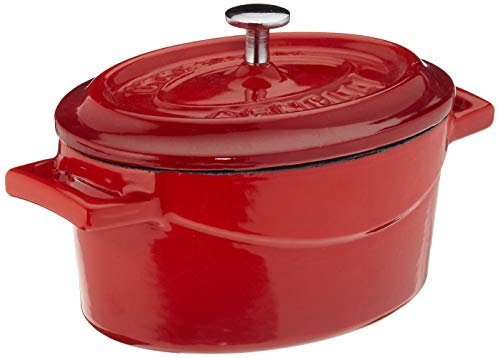 Pentole Agnelli Coghsop12612r - Casseruola Ovale In Ghisa Con 2 Maniglie, Rosso, 12 x 9 Cm, 1 Pezzo