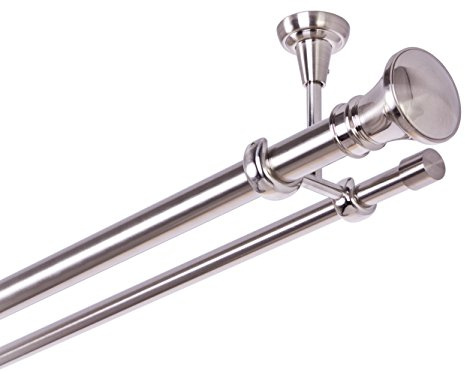 ASTA PER TENDA 25/16 mm 2 di Corsa Fissaggio a Soffitto Acciaio Inossidabile Effetto Metallo, 280