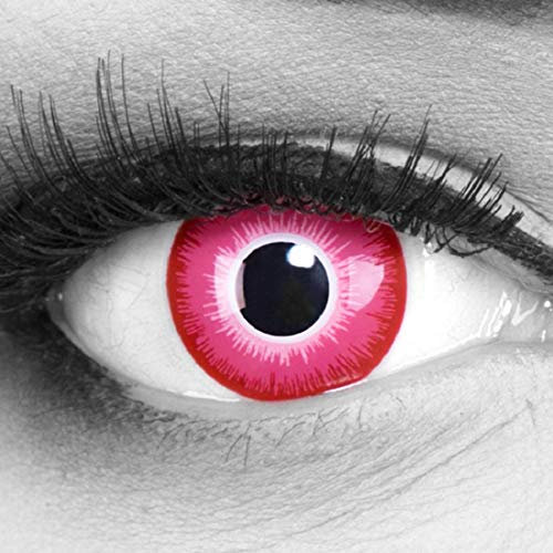 Funnylens 1 paio di lenti a contatto colorate Crazy Fun 'emine' anno anno anno perfetti per Halloween, Carnevale, carnevale o notte di carnevale con contenitore per lenti a contatto senza graduazione.