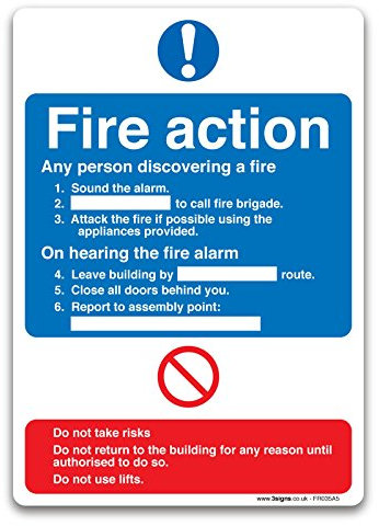 stika.co, Standard-A5-Feuer-Sicherheits-Hinweisschild, selbstklebendes Vinyl