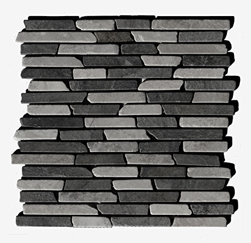 ST-437 Marmor Naturstein Stab Mosaikfliesen Grau und Hellgrau Design Badezimmer Fliesen Lager Verkauf Stein-Mosaik Herne NRW