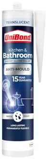 UniBond Anti-Mould Kitchen and Bathroom Sealant - Translucent Cartridge 274g