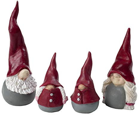 Wichtel Unter Reet Big Santa Famlie, 4er Set: 5,5 cm / 10 cm, Tomte Santa: nordischer Wichtel