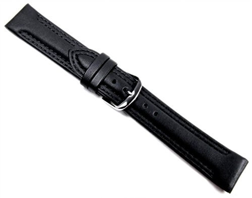Herzog Wasserfest Chrono Uhrenarmband Kalbsleder schwarz 20895S, Stegbreite:20mm