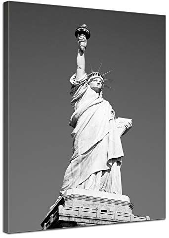 Bilderdepot24 Bild auf Leinwand | Statue of Liberty - New York USA I in 60x80 cm als Wandbild | Wand-deko Dekoration Wohnung modern Bilder | 202335