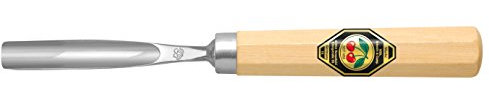 Kirschen 3215004 - Scalpello da intaglio con manico in legno di faggio bianco, curvo, con scalpello piatto, 4 mm