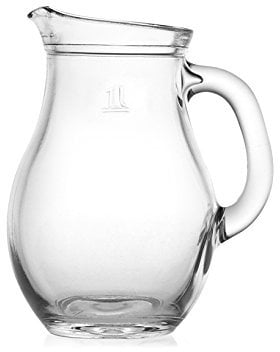 Pasabahce Bistro 80102 - Krug Glaskrug Wasserkrug, 1 Liter, max ~1.150ml
