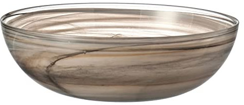 Leonardo Alabastro Glas-Schale, tiefer Design-Teller aus Glas, handgefertigte Deko-Schale in Beige, 9 x 28 x 28 cm (HxBxT), 031129