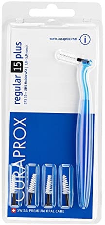 Set Di Spazzolini Interdentali Curaprox CPS 15 Regular Plus | Nero | Per Ampi Spazi Interdentali | Include 5 Spazzolini Con Supporto Uhs 451 | Prodotto in Svizzera