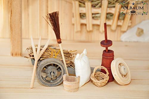 ÖLBAUM Krippenfiguren-Zubehörset: Station 2-3, Passionskrippe Weihnachtskrippe & Osterkrippe, Wagen-Set Krippe mit Deko Dornenkrönung Mk 15,16-20,- Passion Christi - für 9-10 cm Figuren