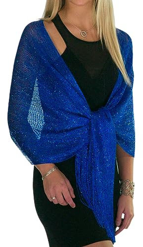 ShineGlitz Schals und Wickeltücher für Abendkleider, Damen-Schals und Wickeltücher für Abendgarderobe, Königsblau, Einheitsgröße