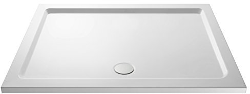Nuie NTP062 | Modern Bathroom Rectangular Slimline Pearlstone Shower Tray, 760mm x 1700mm, Gloss White