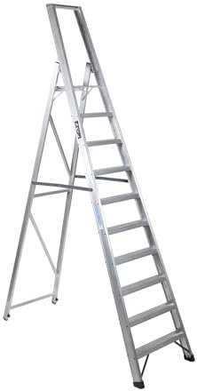 KTL Escalera Industrial de Aluminio Tijera un Acceso 10 peldaños Serie XL