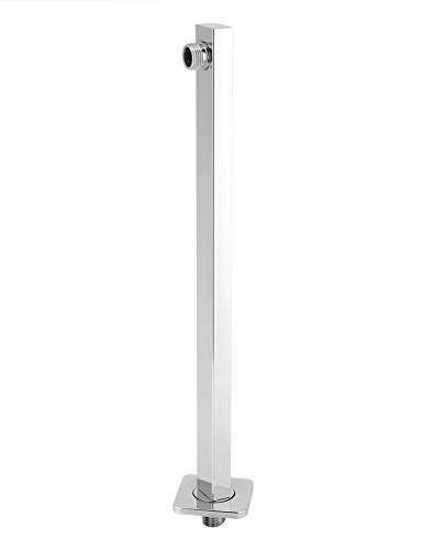 Silber Edelstahl Duscharm Duschkopf Arm Wand Gewinde G1/2 '' Duschverlängerung für Duschköpfe Verchromt Quadratisch Brausearm Verlängerungsarm Wandarm Messing fur Regenduschkopf Duschstange Regendusch