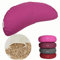 maylow Yoga mit Herz® Hochwertiges Yogakissen  Shivaya  Halbmond Bezug waschbar Innenkissen gefüllt mit Bio-Dinkelspelzen (magenta)