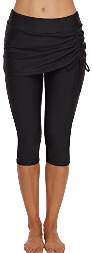 Schwimmhose mit Rock, kurze Caprihose, Surf-Leggings, Neoprenanzug, UV-Boardshorts für Damen