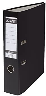 BANTEX Classic Ordner A4, Büroordner, Aktenordner, Ringbuch, 5 cm Rückenbreite, 2-Ring-Mechanik, Füllmenge 350 Blätter, Dokumentenorganisator, Metall Kantenschutz, SCHWARZ, 25 Stück Pack