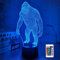 FULLOSUN 3D Nachtlicht Affe Gorilla LED Nachtlicht Baby Kinderzimmer Affe Lampe für Kinderzimmer Wohnkultur Weihnachten Geburtstagsgeschenke mit 16 Farbwechsel