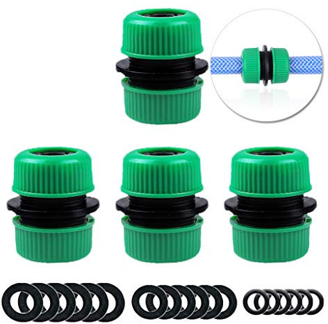 YAAVAAW 4 Pack 1/2 inch(12.5mm) Hose Repair Connector Extender for Join 1/2 inch Garden Hose Pipe Quick Repair Connection
