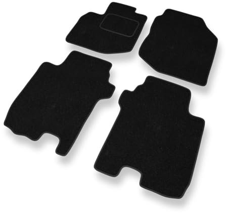 Mossa - Fußmatten Auto kompatibel mit Honda Jazz III (2008-2015) - schwarz Automatten Autoteppiche 1