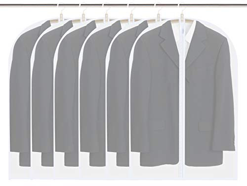 Vicloon Kleidersack Anzug, 6 Stück Transparent Anzugtasche Kleidersäcke, 60 x 100cm Anzugstasche Staubdichter Kleidersack für Aufbewahrung Anzug, Volles Kleid, Hemd & Daunenjacke, MEHRWEG