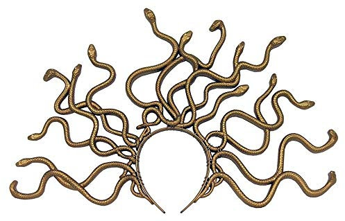shoperama Medusa Schlangen Kopfschmuck Gold Kostüm-Zubehör Tiara Krone Kopfbügel griechische Mythologie