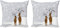 ABAKUHAUS Weihnachten Kissenbezug Set (2Stück), Rentiere Noel, doppelseitiges Digitaldruckdekor mit Reißverschluss, 40 cm, Brown Pale Grau Weiß