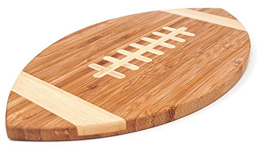 40YARDS American Football Brettchen aus Bambus-Holz für Frühstück, Abendbrot oder als Schneidebrett (30 x 17 cm) - Geschenk für Football Fans oder als Party Deko