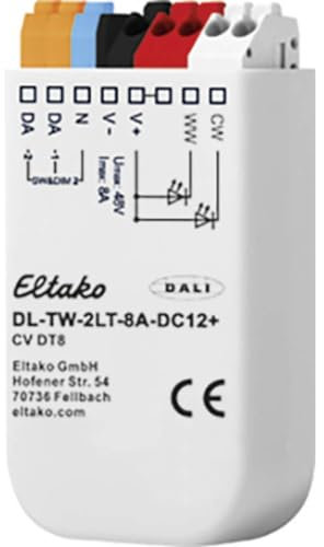 Eltako DALI-LED-Dimmer 8A tuneable white DL-TW-2LT-8A-DC12+