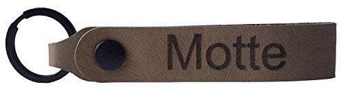 Leder Schlüsselanhänger mit Name Wunschname personalisiert individuell farbig Gravur Beige