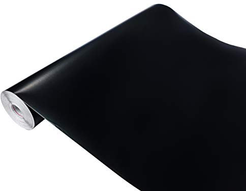 DecoMeister Vinilo Adhesivo Para Muebles Pared Cocina Papel Autoadhesivo Decorativo Para Armario Mesa Lámina Para Bricolaje Decoración del Hogar Película En Rollo 67,5 x 740 cm Negro Mate