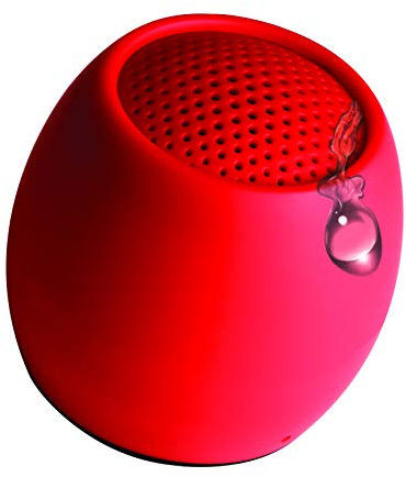 Boompods Zero Mini Bluetooth Speaker - Small Portable Speakers, IPX6 Waterproof, 5hr Playtime, Wireless Travel Speaker with Microphone & Dual Pairing, for Bathroom Shower, Outdoor & iPhone, Red
