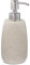 Relaxdays Dispenser di Sapone, 300ml, Portasapone Ricaricabile Manuale, Accessorio Home Bagno & Cucina, Rotondo, Sabbia, Poliresina, 1 pz