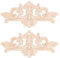 SUPERFINDINGS 2pcs Dekorative Gummi Holz Geschnitzte Onlay Applique Blumen Aufkleber Unbemalte Applique Möbel Ecken Home Door Decor 8.66x3.94x0.32 Zoll