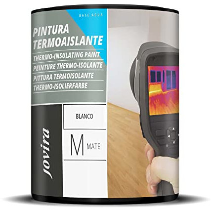 JOVIRA PINTURAS Peinture thermo-isolante pour surfaces en béton, mortiers en ciment, brique, plâtre. Améliore l'isolation thermique (chaleur froide) et acoustique. (2,3 Litres, Blanc)