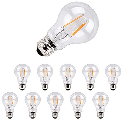 Metrix Filament LED E27 6W 660 LumenWarmweiß Energiesparlampe Glühbirne Klar, 3000 Kelvin ersetzt 60W, 10 Stück