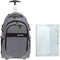 Bestway Schultrolley Mädchen Jungen Trolley Schulrucksack 2 Teile Set Packer Evo + Heftmappe A4 (Dark Side (Grau) 1701)