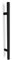 Oppali Schwarz Rostfreier Stahl 304 Haustür-Beschlag Stoßgriffe Ziehgriff | Stangen-Griff Durchmesser 30mm | Runden T-Bar | 50cm Gesamtlänge | Loch-zu-Loch Abstand 35cm |