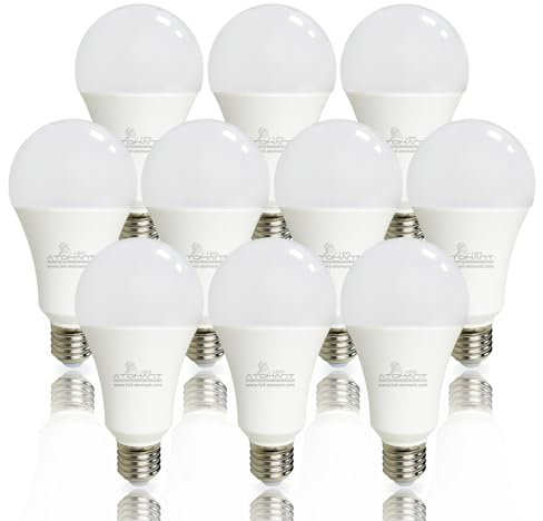 LED ATOMANT Packung mit 10 LED Lampe E27 A70 15W, Farbe Warmweiß, 1350 Lumen, Nicht dimmbar, Äquivalenz 120W