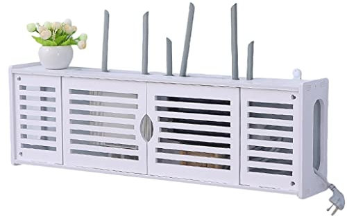 router rack TV Set-top Box Wireless Router Rack WiFi Storage Box Wifi Router Shelf Wall Hanging Wifi Router Shelf Box Wifi Storage Box To Cover Router ( Color : White , Size : 76*12*24cm )