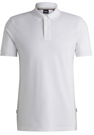 BOSS Herren Pallas Pallas Poloshirt aus Baumwoll-Piqué mit Logo-Details Weiß XXL