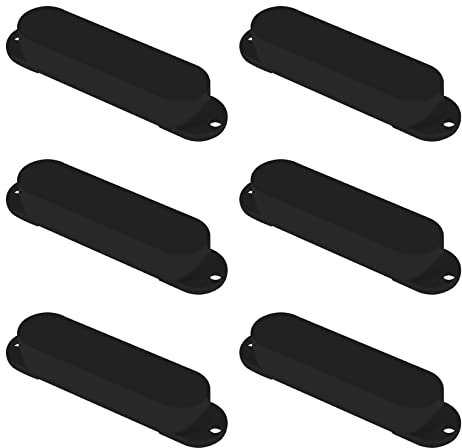 EMSea Lot de 6 housses de micro scellées à bobine unique en plastique pour la plupart des guitares électriques, sans trous, noir