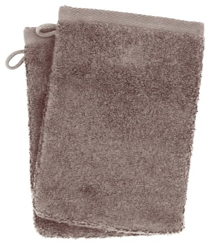 Lot de 2 Gants de Toilette 16x21 cm Softy Taupe