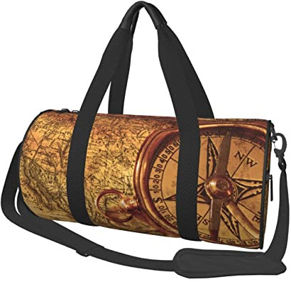 Reisetasche, Sporttasche, Law of the Compass, Navigationsdruck, wasserdicht, Reisetasche mit Nasstasche und Schuhen, Gesetz der Kompass Navigation, Einheitsgröße