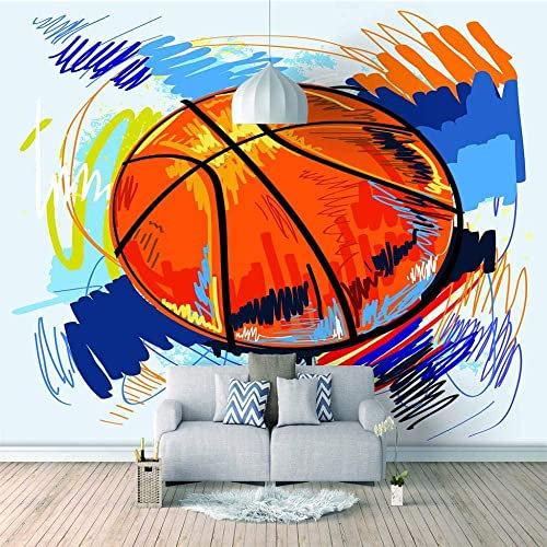 Wallpaper 3D Wall Mural Self-Adhesive Mural Multiple Size Color Sports Basketball Wallpaper Mural Self-Adhesive Photo Wallpaper Cafe Restaurant Wall Stickers Modern Art Poster Phot 400 x 280 cm (WxH)