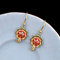 GANDE Emaille-Porzellan-Ohrringe mit eingelegten Fransen, Retro-Charme, Damenschmuck, 1 Paar
