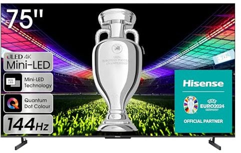 Hisense TV 75U7KQ - Mini-LED Smart TV de 75 Pulgadas Televisor, Quantum Dot Colour, Modo Juego de 144Hz, Full Array Local Dimming, Dolby Vision IQ & Dolby Atmos, VIDAA 7 OS (2023)