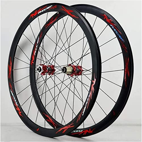 ZECHAO 700c Straße MTB WheelSet, Aluminiumlegierung 40 mm V Bremsscheibe Bremsbremse Versiegelte Hub Rennspannung Doppelwand Rim Rad Rad 20-32c Wheelset