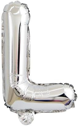 FLG | Buchstabenballon Namen Ballon Farbe: Silber - Größe: 40cm - Folienballon mit Luft befüllbar Alphabet (Feiern, Jubiläum, Hochzeit oder Geburtstag) (L)